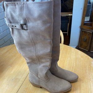 Emily Extra Wide Calf Buckle Tall Boots Taupe  Women 9